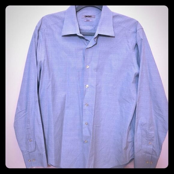 DKNY Micro Box Button Down! Tiffany Blue - Picture 1 of 4